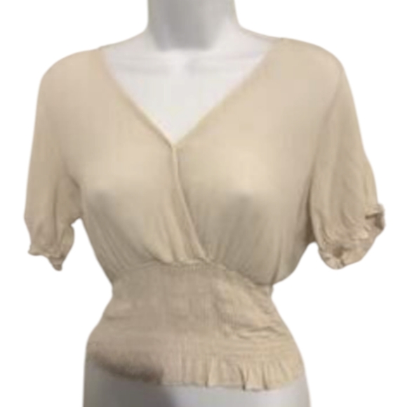 Paper Crane Cream Smocked Ruffle Blouse - Picture 8 of 9